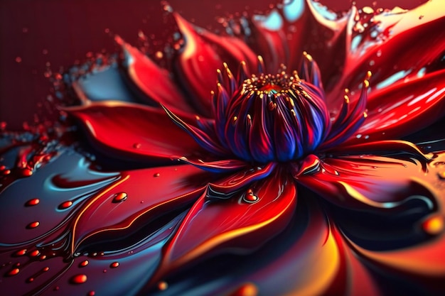 Deep red flower with black center