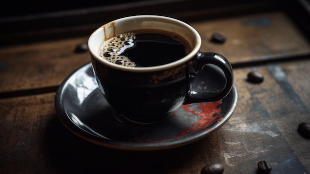 Deep rich color of a freshly brewed espresso AI generated