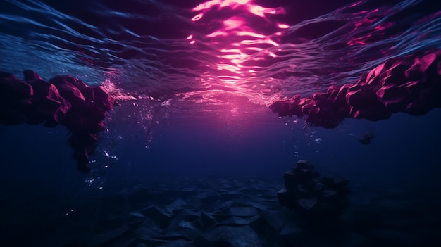 Deep sea view fantasy background AI generated picture