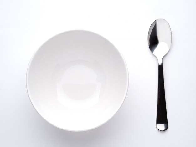 Deep soup plate and spoon