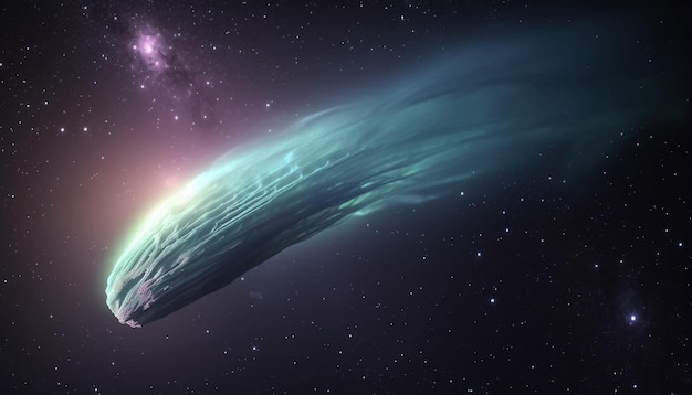 深宇宙探査でAIが生成した抽象イラストで輝く星雲が明らかに
