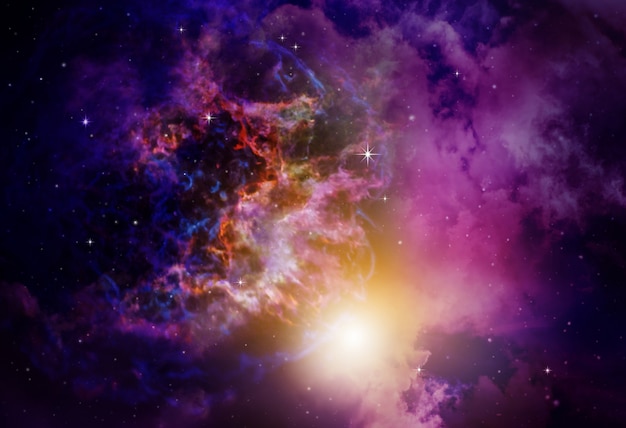 Photo deep space nebula with stars background