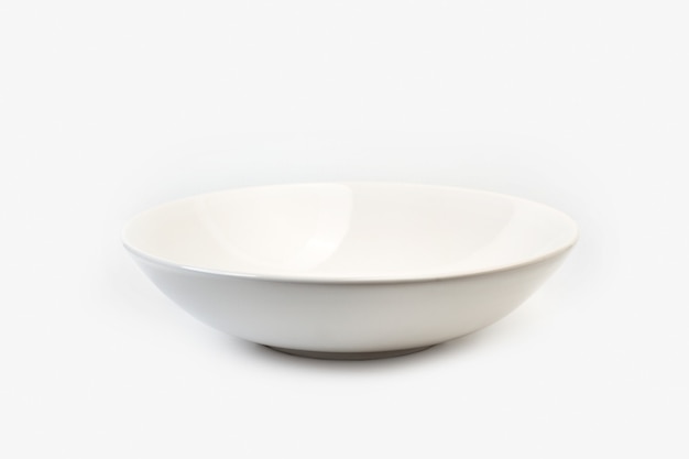 deep white ceramic plate isolated