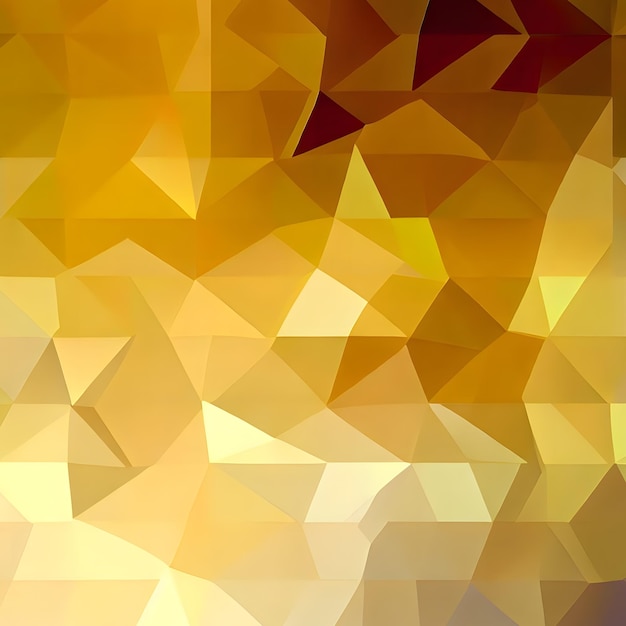 Photo deep yellow color background withseamless polygon pattern and reflection