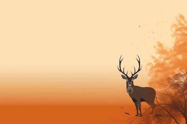 Photo deer background with empty space for text