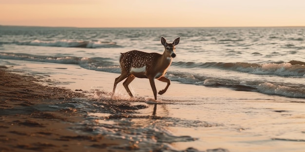 deer on beach