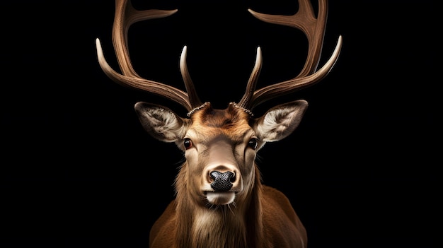 Deer on the black background