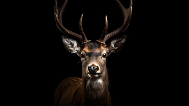 Deer on the black background