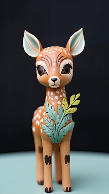 Deer Character craft met geïsoleerde studio achtergrond