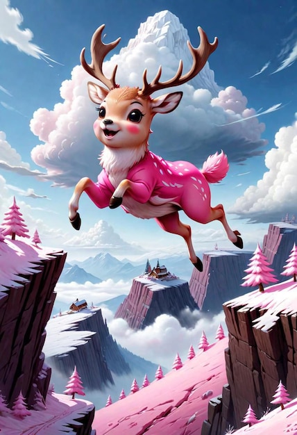 deer christmas jump to the sky