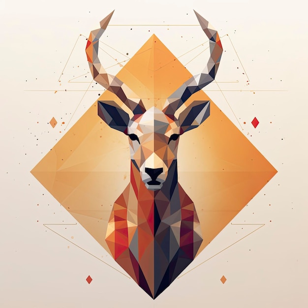 Deer colorful animal polygon