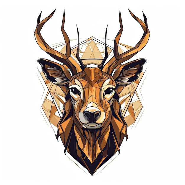 Deer colorful animal polygon