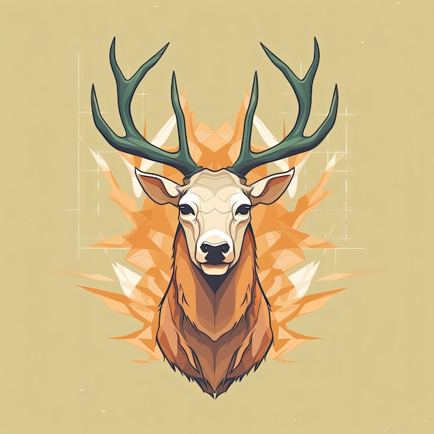 Deer colorful animal polygon