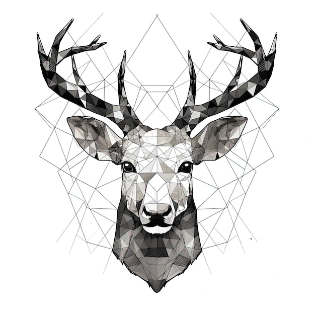 Deer colorful animal polygon