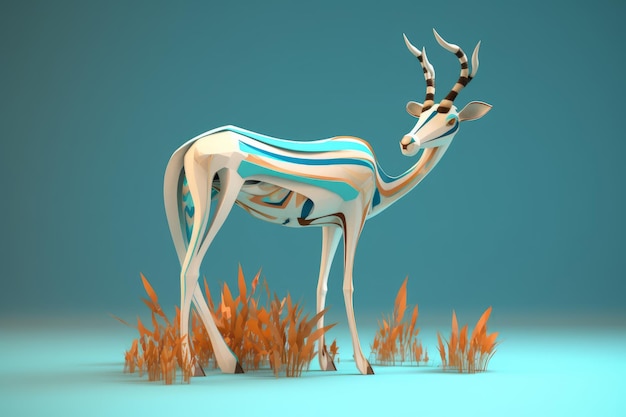 A deer in a field of grass
