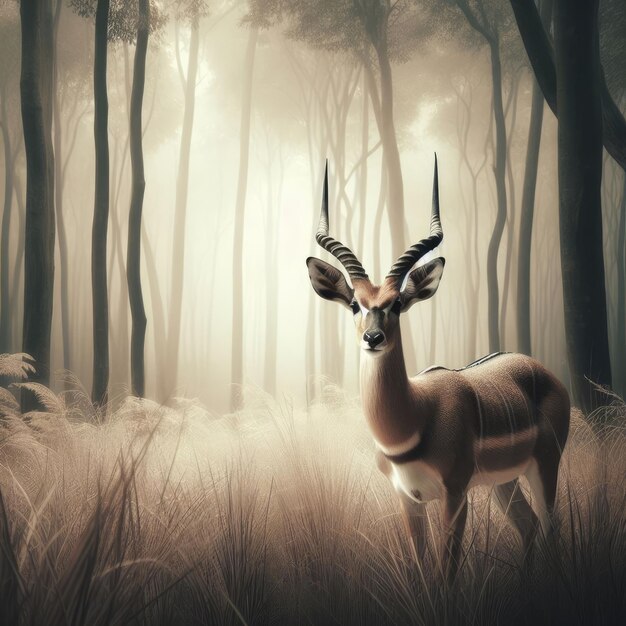 deer in the forest animal background for social media