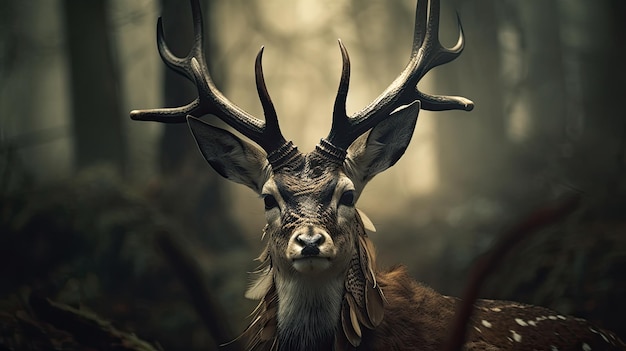 A deer in a forest with the word deer on the front