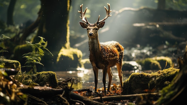 A deer in the forest