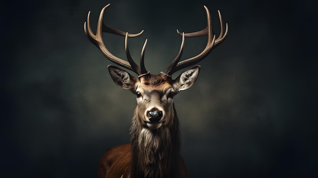 Deer on a gray background