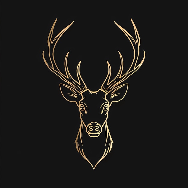 Photo deer head on black background