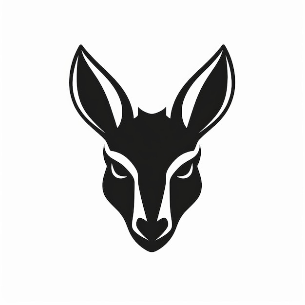 Deer Head Icon Minimalist Monochrome Design Inspired By Papua New Guinea Art