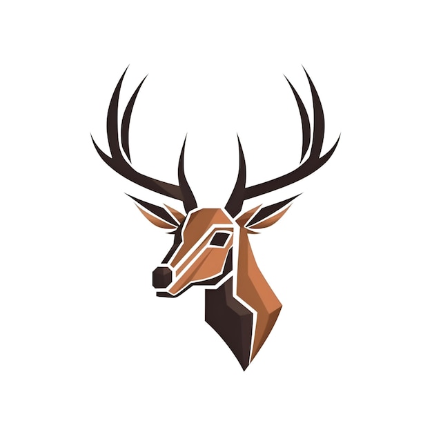 Deer head isolated on white background Vector illustration in flat style