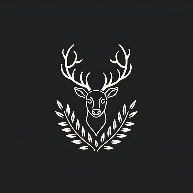 Photo a deer head with antlers on it is on a black background