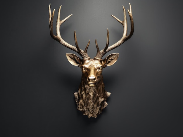 Photo a deer head with antlers