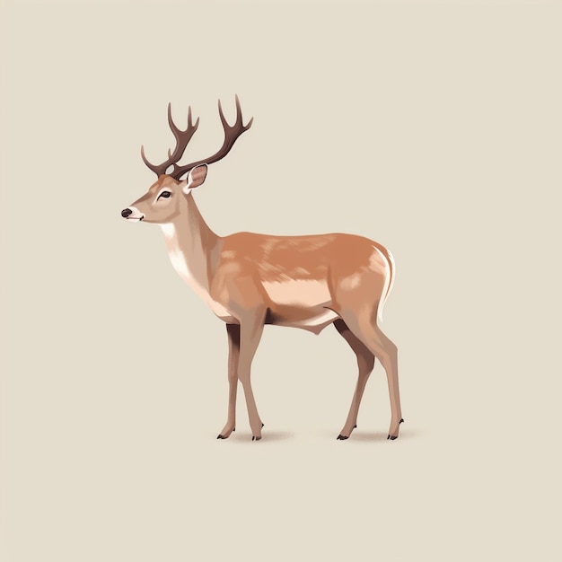 Deer illustratie kunst behang en achtergrond