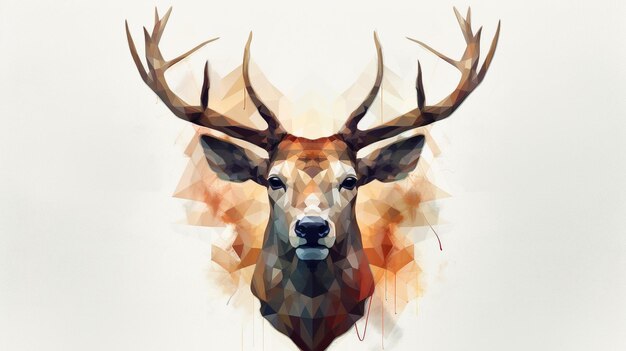 Deer illustratie kunst behang en achtergrond