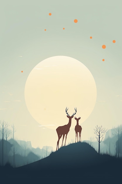 Photo deer illustration