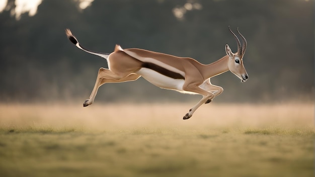 Photo a deer leaping out