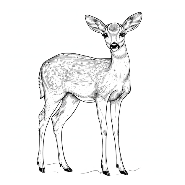 Photo deer line art vector