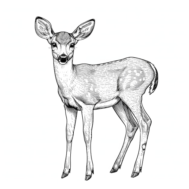 Deer Line Art Vector