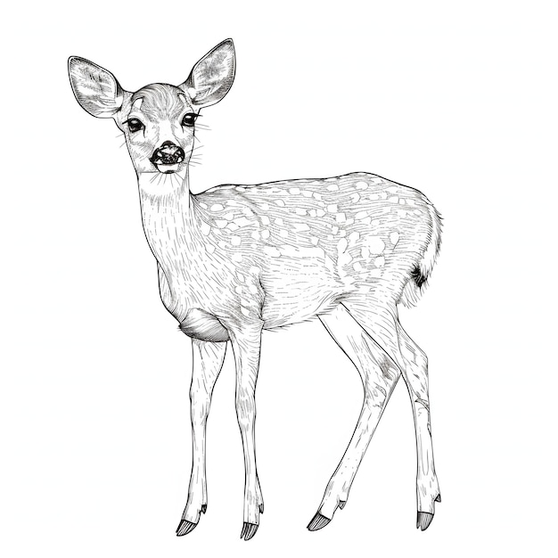 Deer Line Art Vector