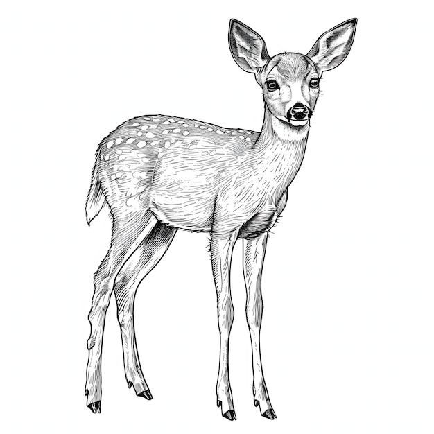 Deer Line Art Vector