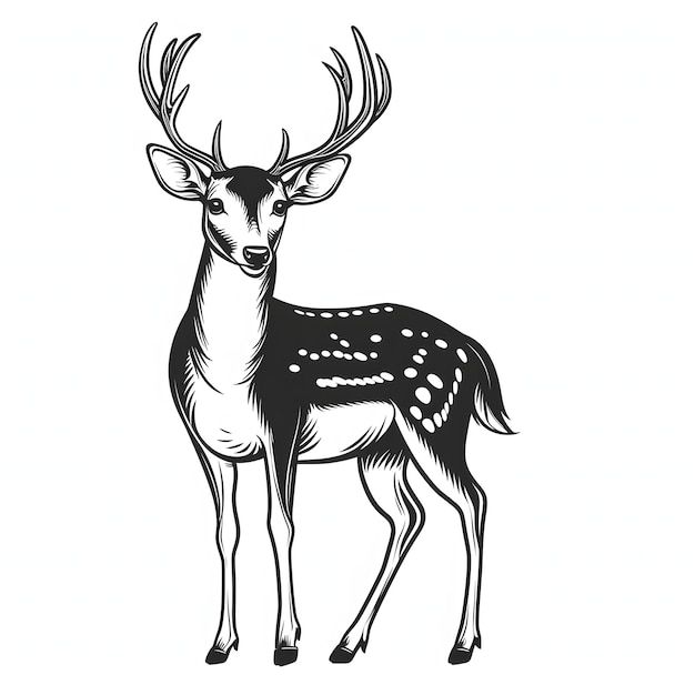 Deer Line Art Vector