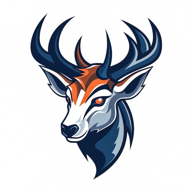 Силуэт логотипа оленя векторный дизайн иконы рога или рога