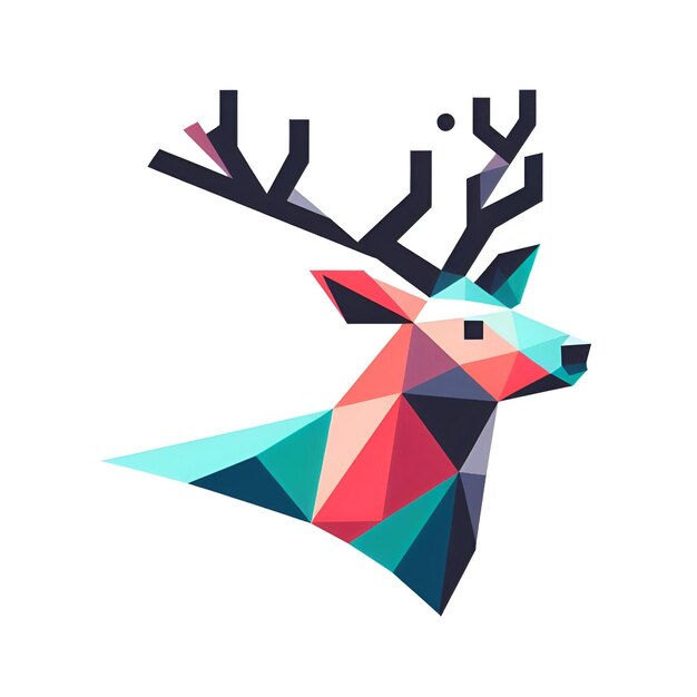 Photo deer low poly abstract logo