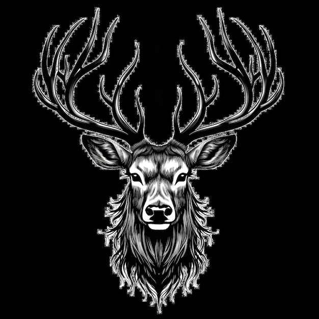 Фото Икона головы оленя или лоса логотип головы оленья изолирован логотип охоты svg векторная иллюстрация