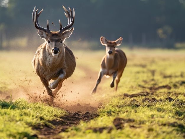 Photo a deer running at havana field