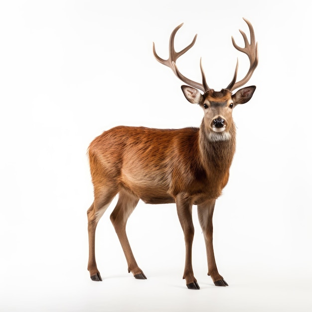 Deer on white background AI generated Image