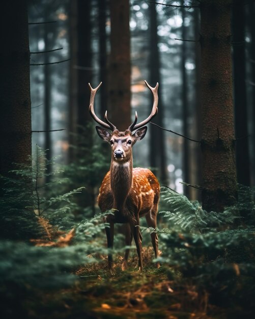 Deer in wildlife Ai Generated