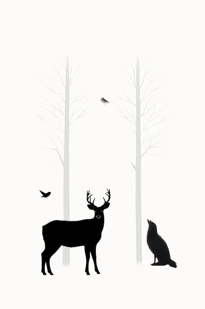 a deer with antlers and a deer on the back