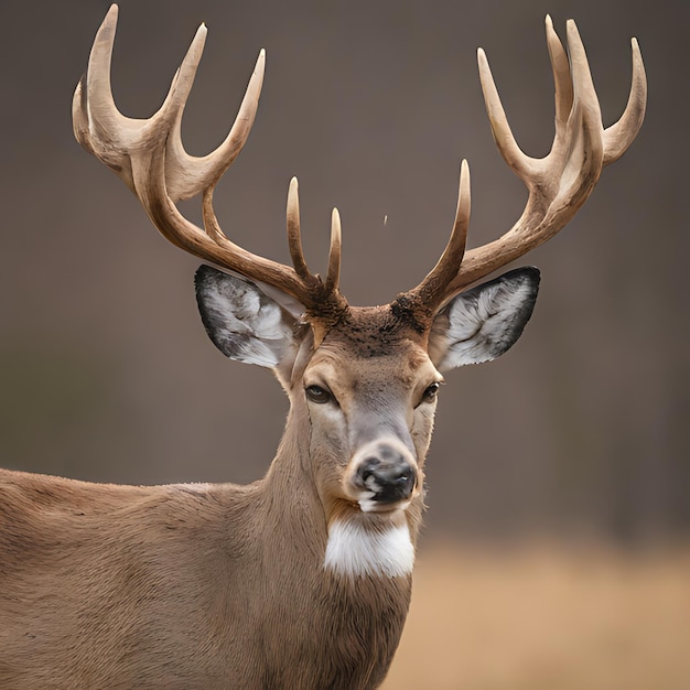 a deer with antlers that is looking at the camera