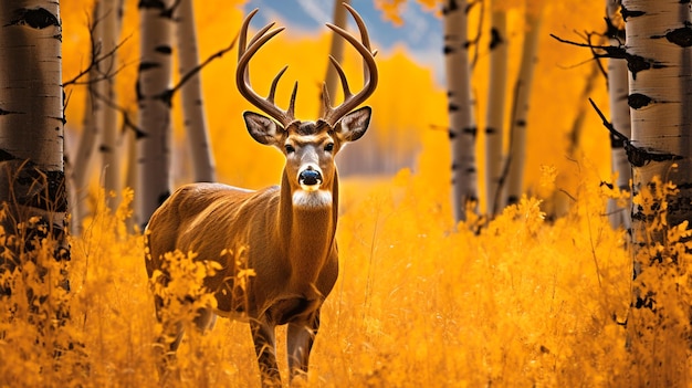 deer with antlers in the woods