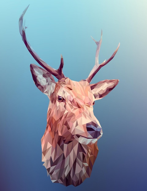 a deer with a big antlers on its head