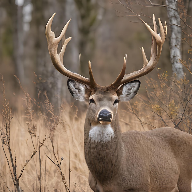 Photo a deer with a black nose and a white face and a black beak
