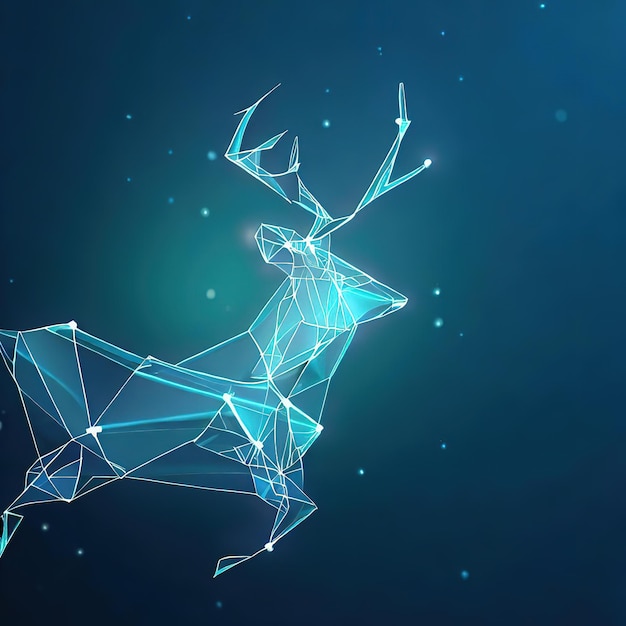 Photo a deer with a blue background