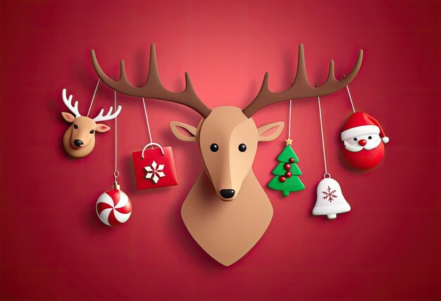 Photo deer with element of christmas